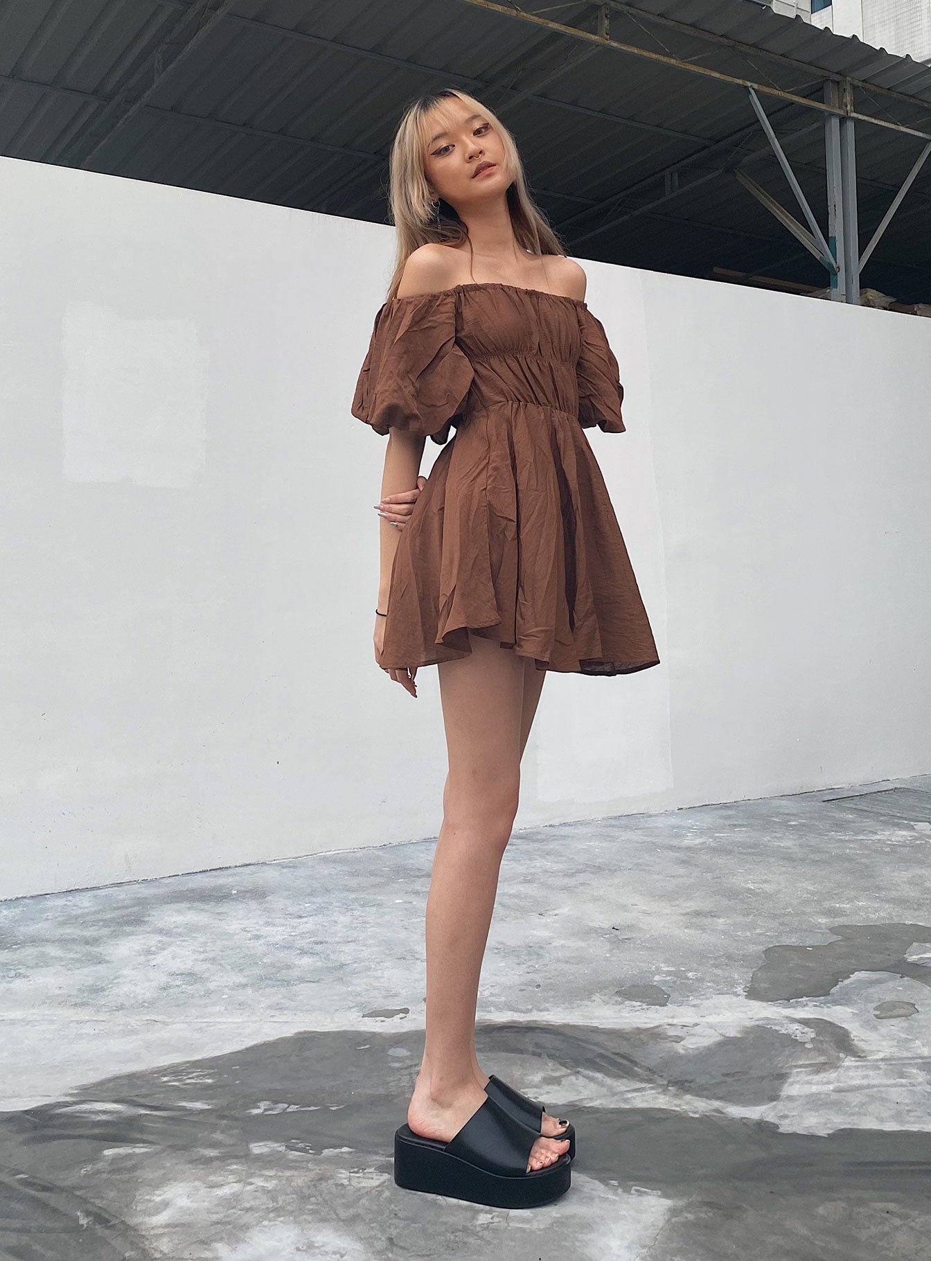 brown mini dress